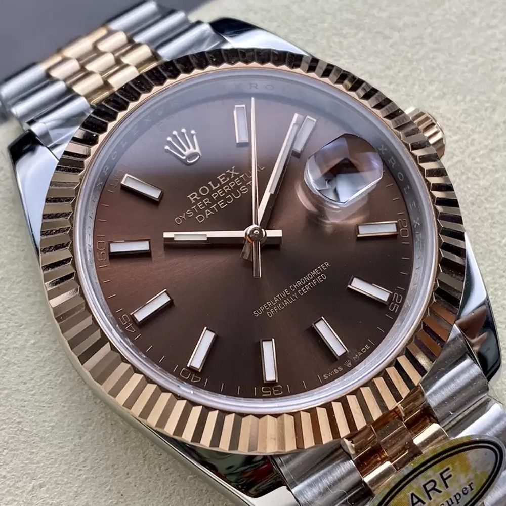 롤렉스 데이저스트 초코 다이얼 바인덱스 RG 콤비 쥬빌레 41mm 126331