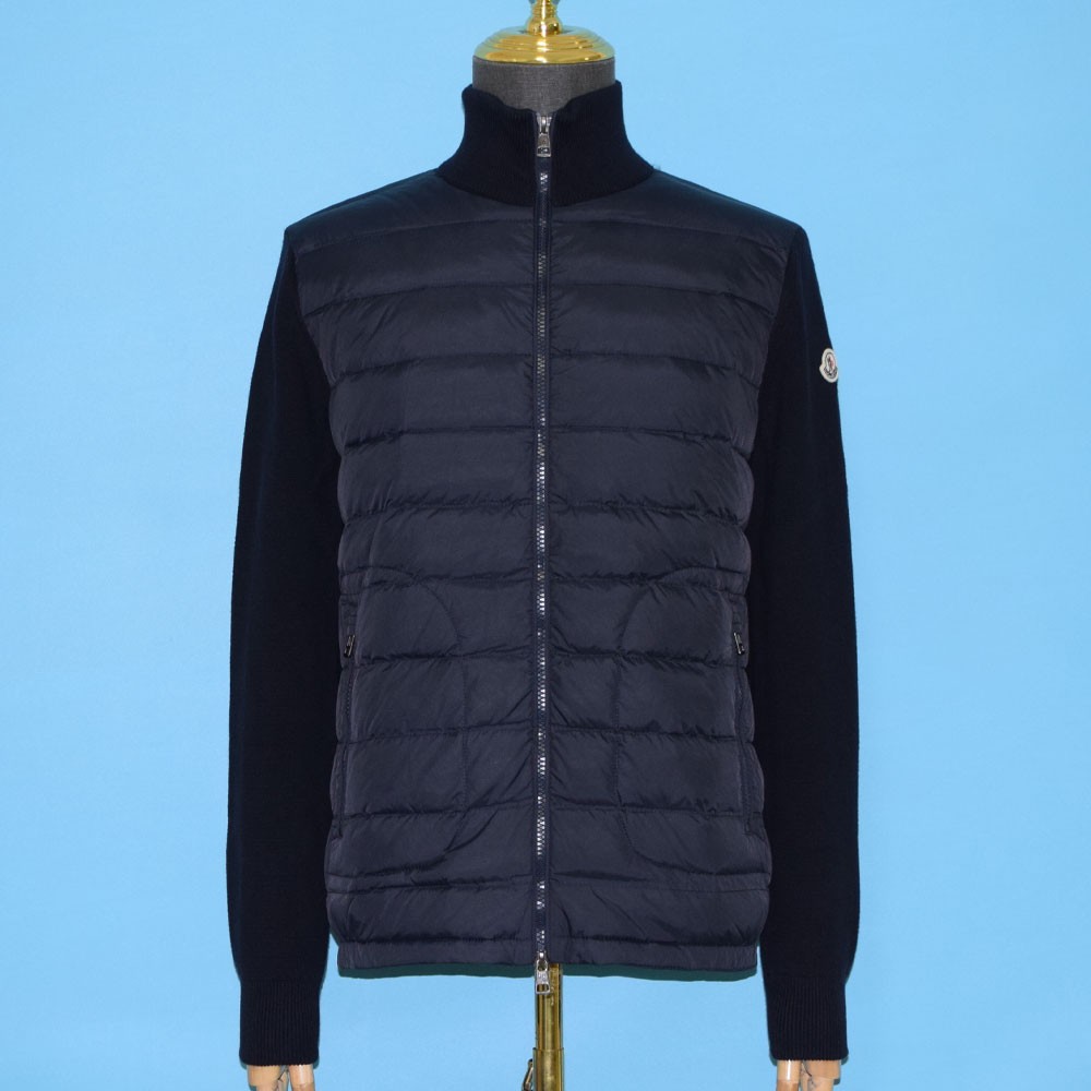 몽클레어 남성 트리콧 로고 패치 믹스 가디건 집업 자켓