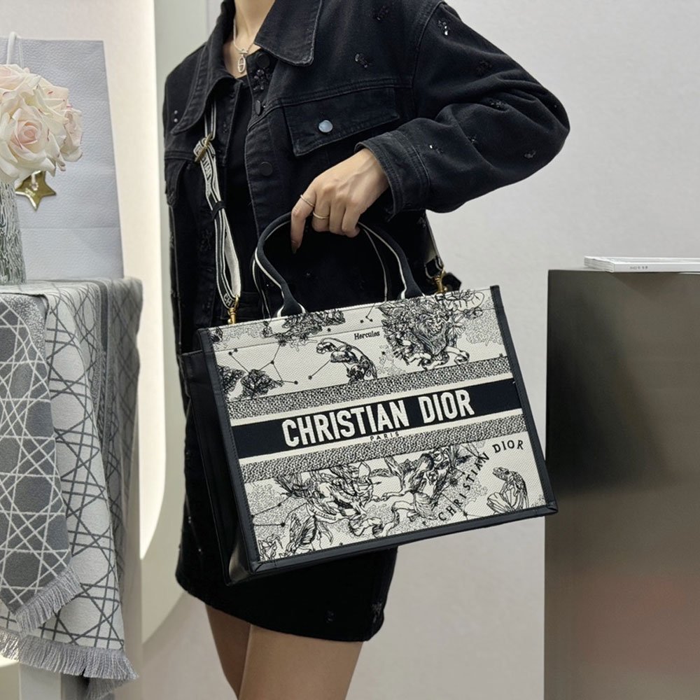 디올 북 토트 스트랩 백 미듐 조디악 라떼 멀티 컬러