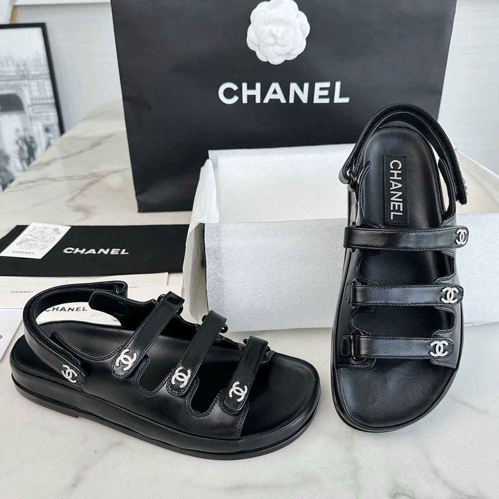 샤넬 24SS 벨크로 샌들 블랙
