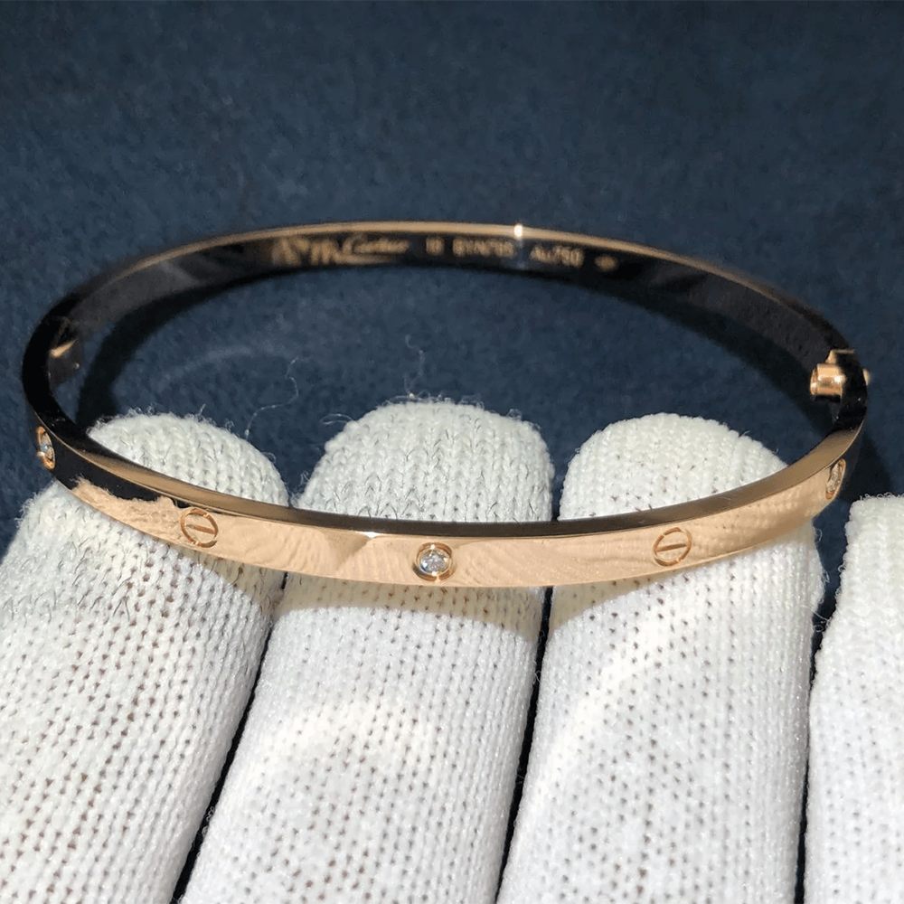 까르띠에 러브 브레이슬릿 스몰 다이아 6개 세팅 로즈골드 18K