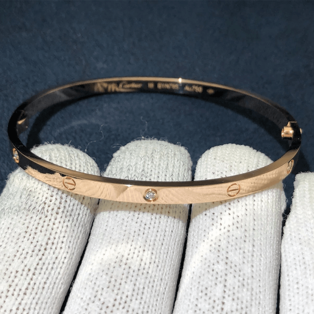 까르띠에 러브 브레이슬릿 스몰 다이아 6개 세팅 로즈골드 18K