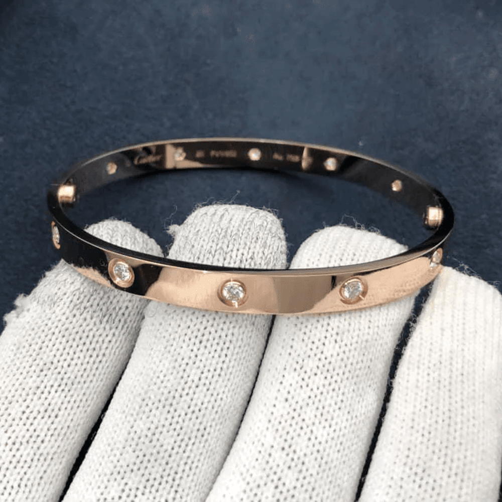 까르띠에 러브 브레이슬릿 다이아 10개 세팅 로즈골드 18K