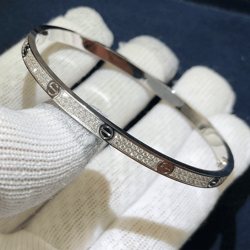 까르띠에 러브 브레이슬릿 스몰 풀 파베 세팅 18K