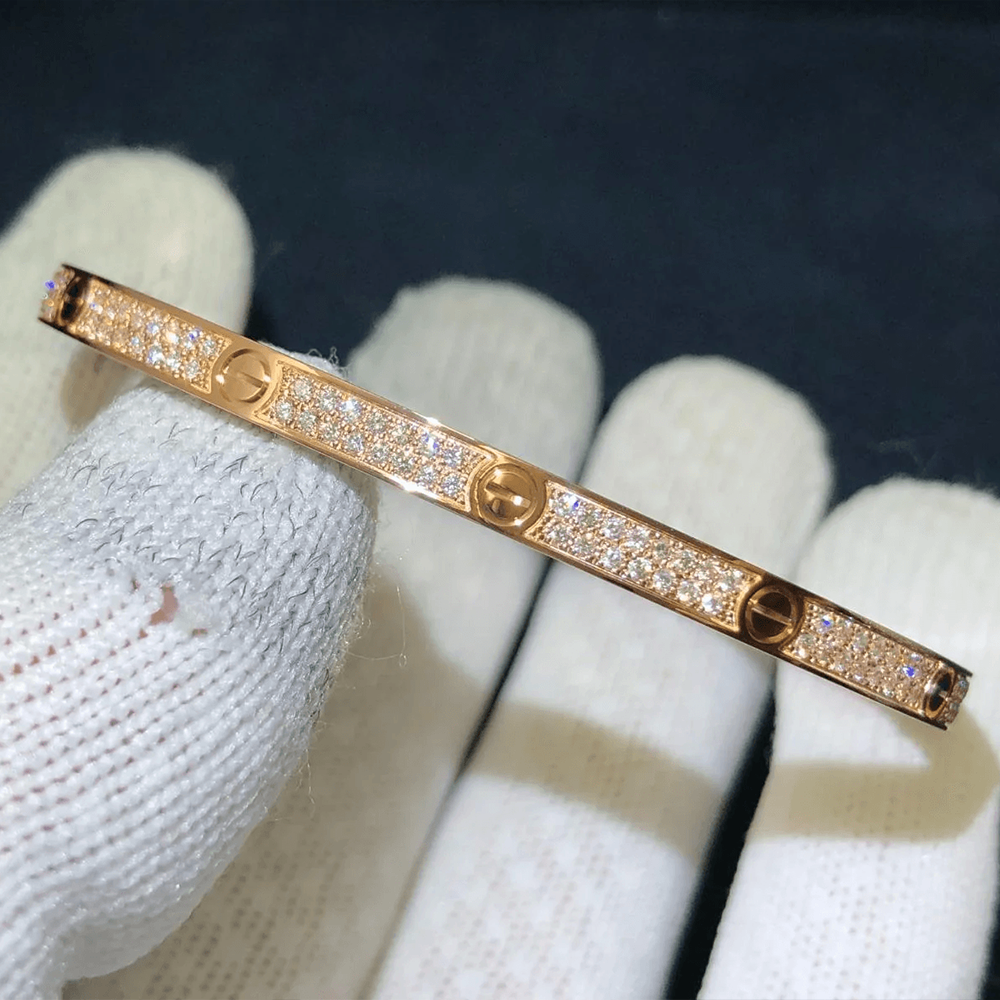 까르띠에 러브 브레이슬릿 스몰 풀 파베 세팅 18K