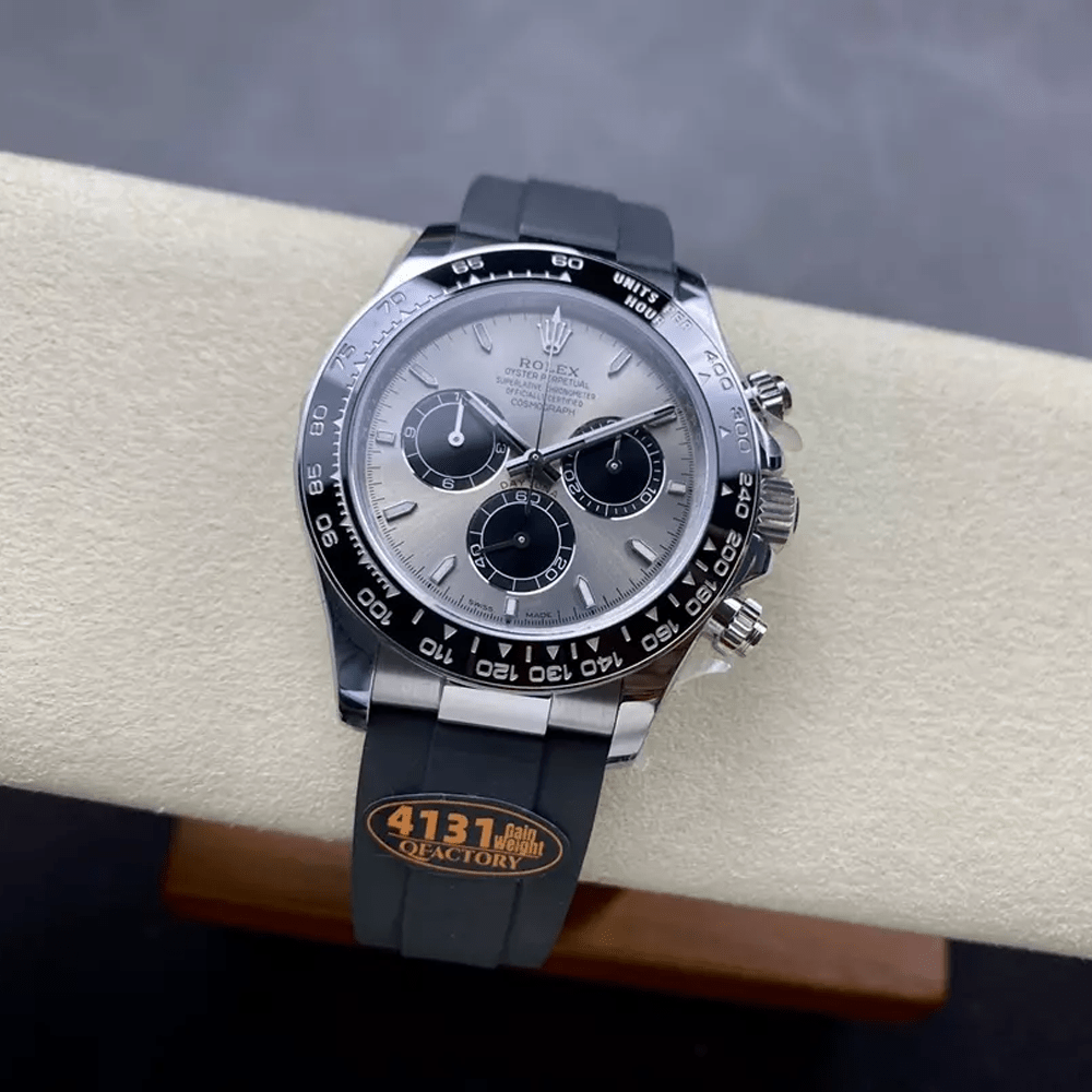 롤렉스 크로노그래프 데이토나 그레이 다이얼 바인덱스 러버밴드 40mm (텅스텐 헤비버전) 126519