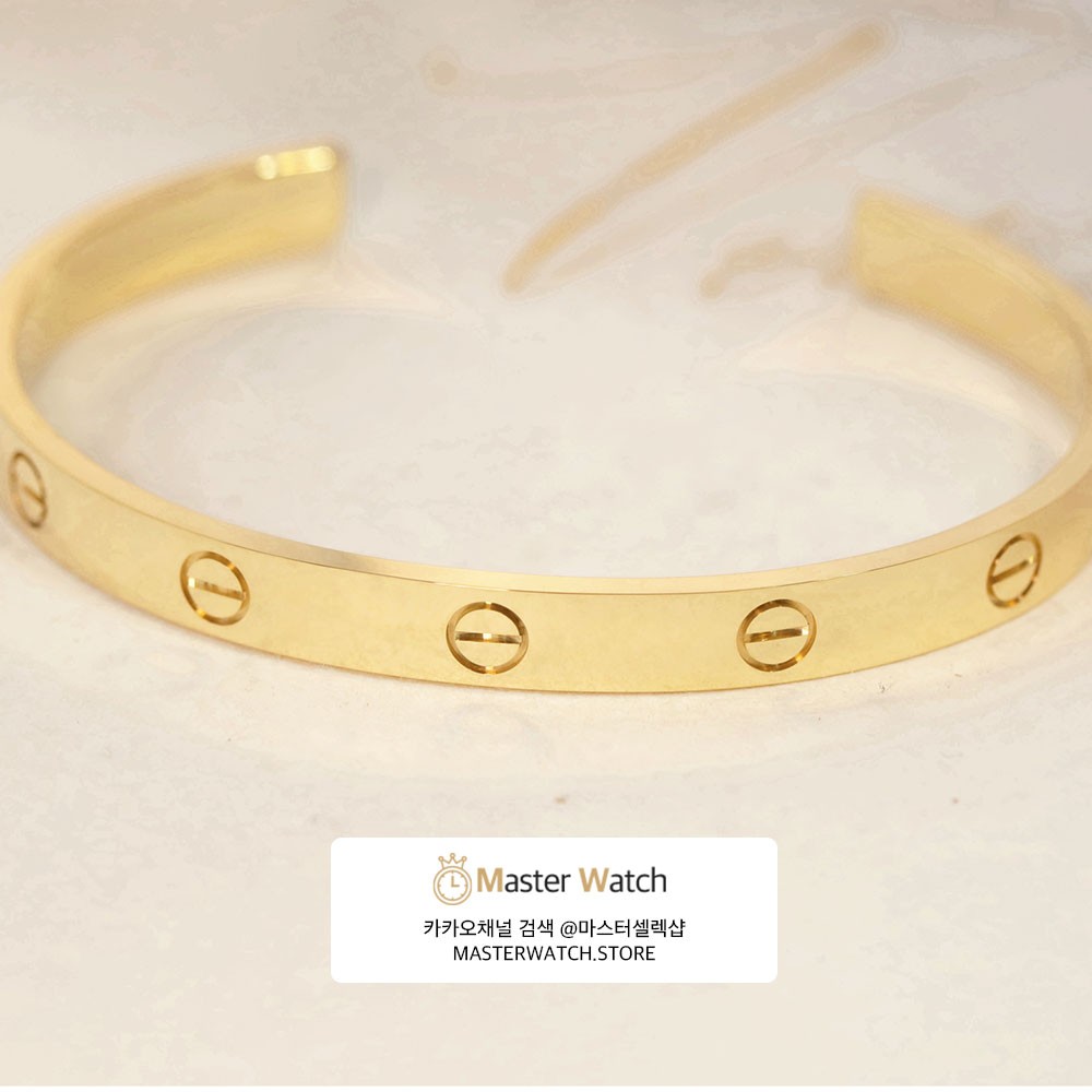 까르띠에 러브 오픈 뱅글 팔찌 옐로우 골드 18K
