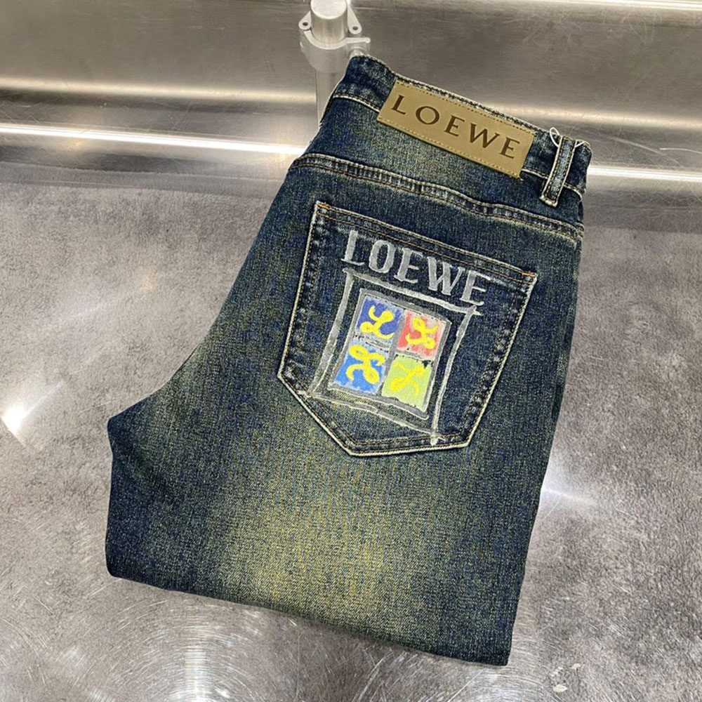 로에베 24FW 자수로고 데님 팬츠
