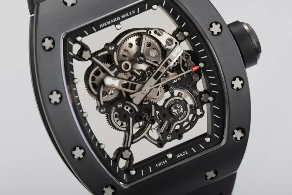 리차드밀 부바왓슨 블랙 세라믹 블랙 러버밴드 RM055