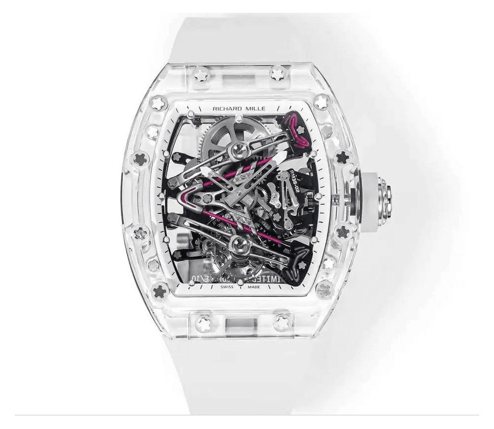 리차드밀 부바왓슨 투명 투르비옹 스켈레톤 다이얼 투명 러버밴드 RM38-02