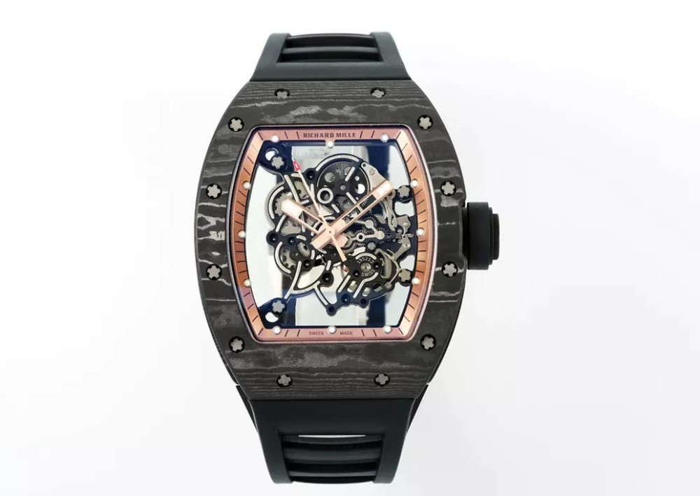 리차드밀 부바왓슨 블랙 카본 케이스 골드 포인트 블랙 밴드 RM-055