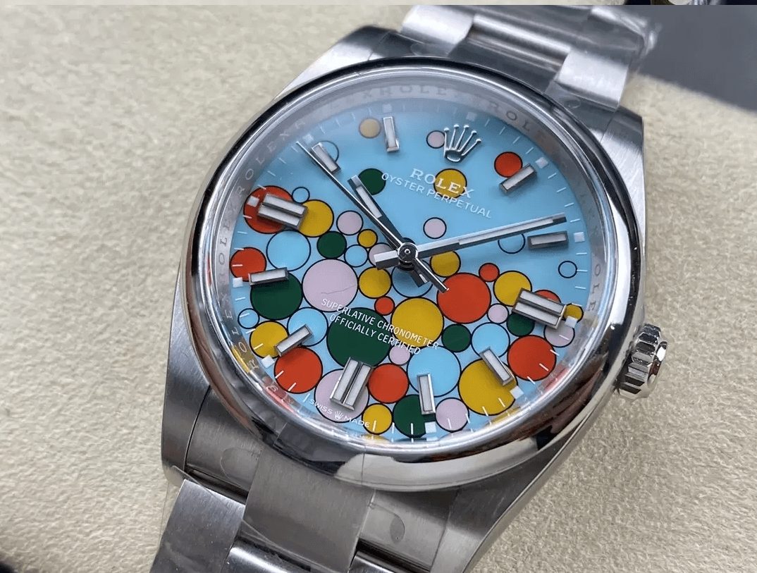 롤렉스 오이스터 퍼페츄얼 셀러브레이션 버블 다이얼 바인덱스 SS 브레이슬릿 36mm 126000