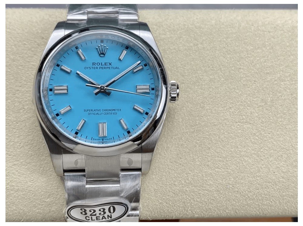 롤렉스 오이스터 퍼페츄얼 티파니 블루 다이얼 바인덱스 SS 브레이슬릿 36mm 126000