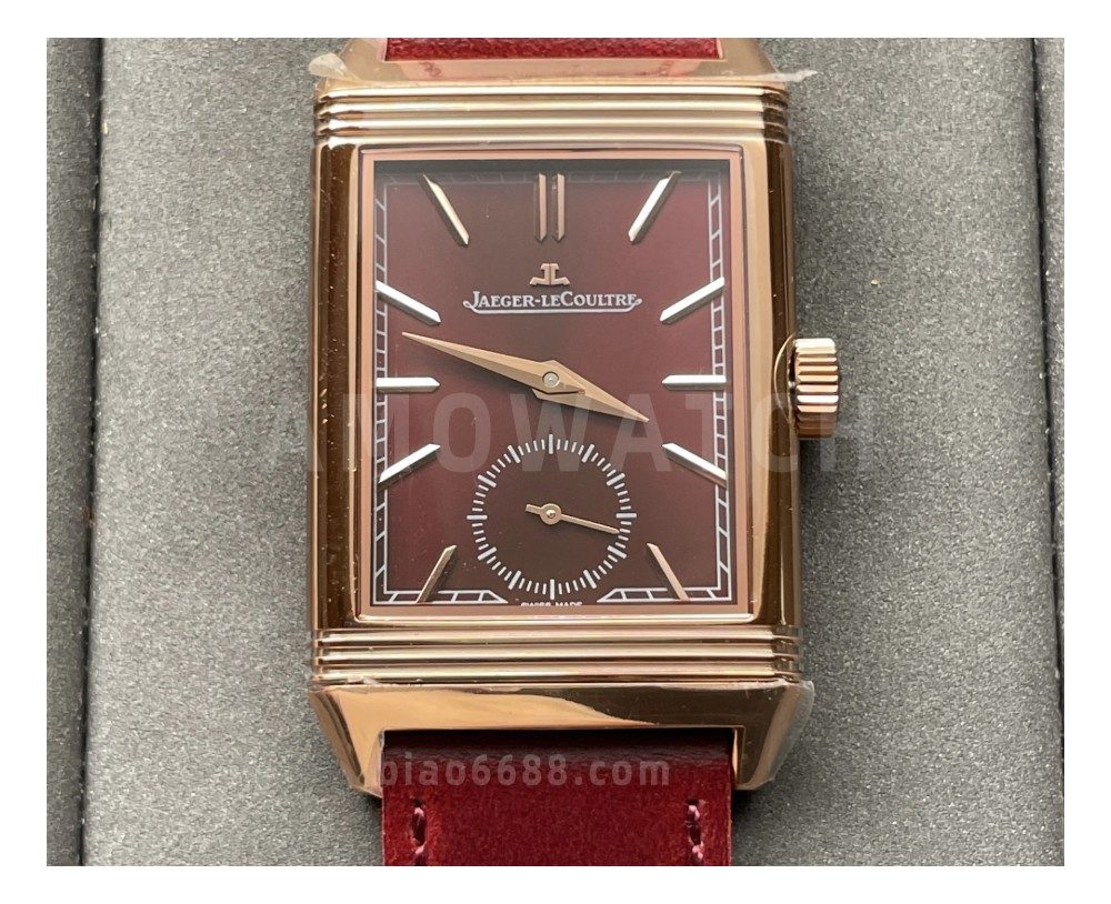 예거 르쿨트르 리베르소 Tribute Monoface Small Seconds 레드 다이얼 브레이디드/레더 스트랩 Q713256J