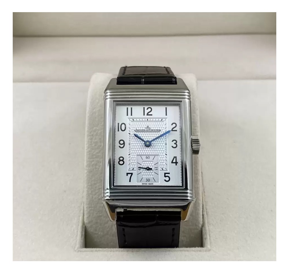 예거 르쿨트르 리베르소 Tribute Monoface Small Seconds 화이트 다이얼 레더 스트랩 Q3848420