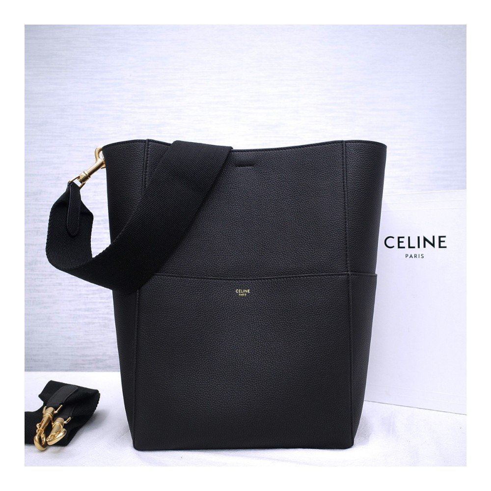 셀린느 버킷백 소프트 그레인 카프스킨 블랙