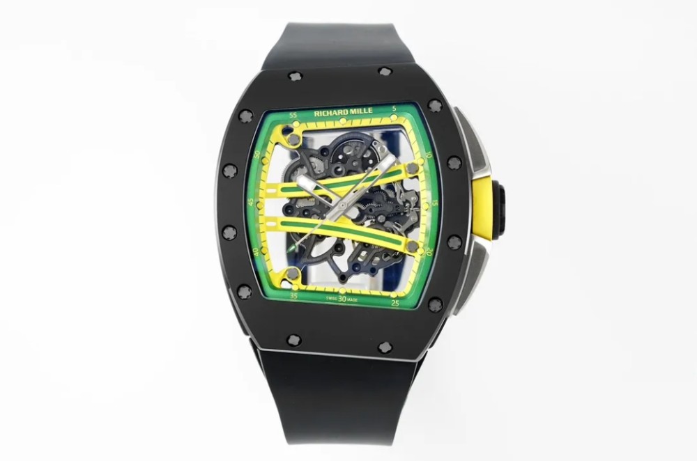 리차드밀 RM61-01 블랙 세라믹 1:1 베스트 에디션 옐로우 러버 스트랩 RMUL2