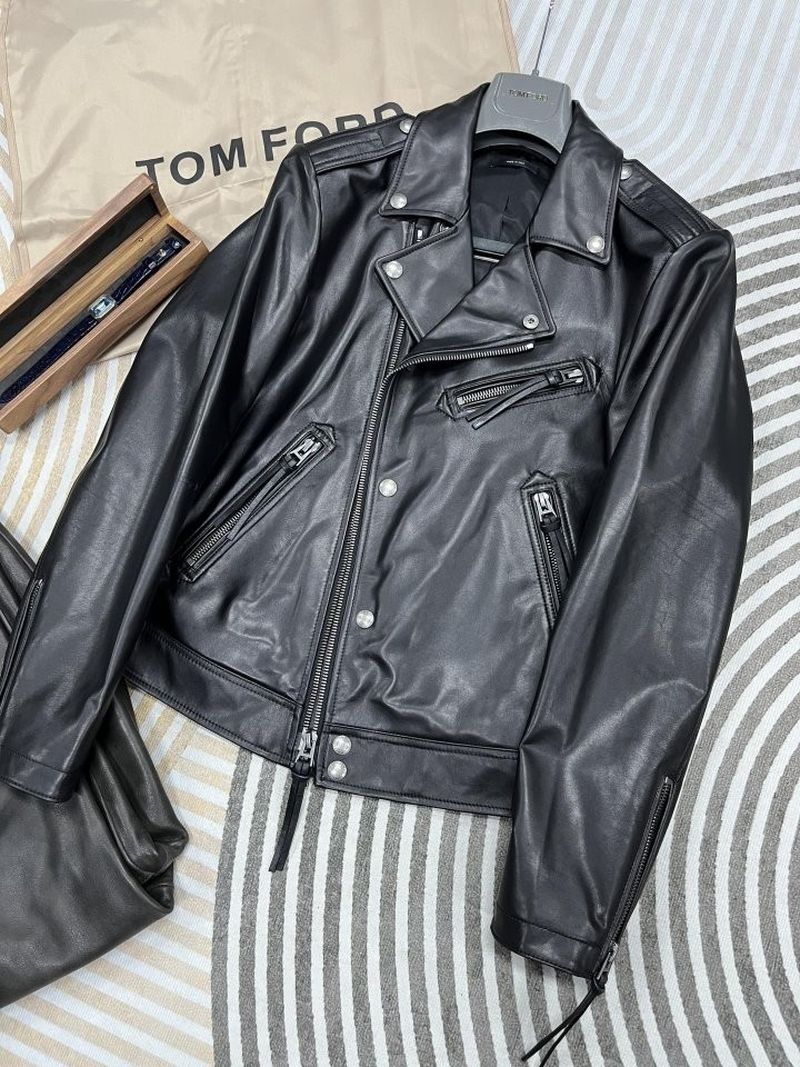 톰포드 카우하이드 천연가죽 자켓