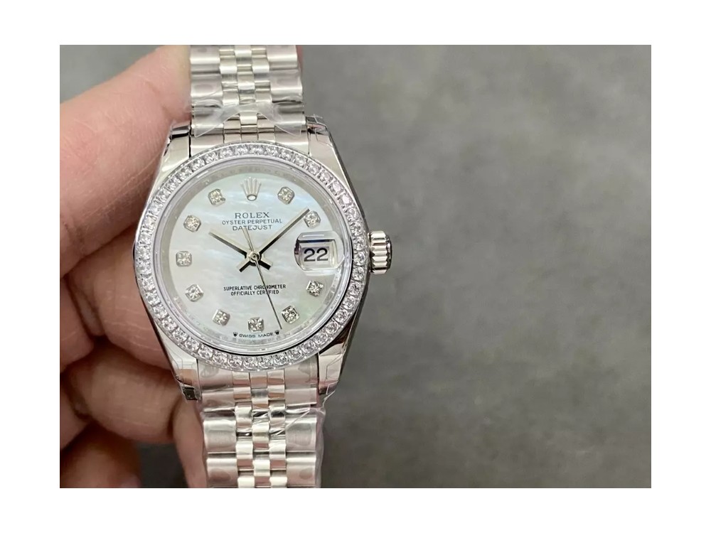 롤렉스 레이디 데이저스트 MOP 10P 다이얼 실버 28mm 279173