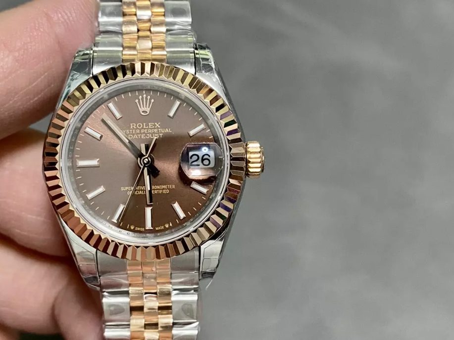 롤렉스 레이디 데이저스트 브라운 다이얼 로즈골드 콤비 28mm 279171