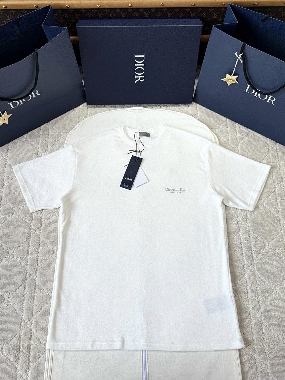 디올 Christian Dior Couture 티셔츠 화이트 테리 코튼