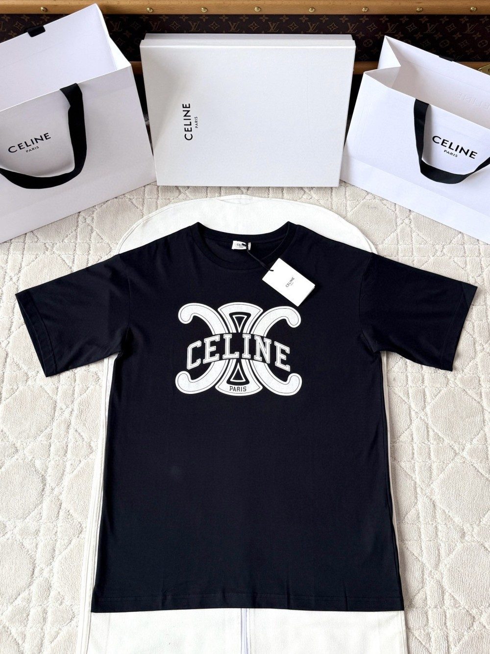 셀린느 오버사이즈 트리오페 코튼 저지 반팔