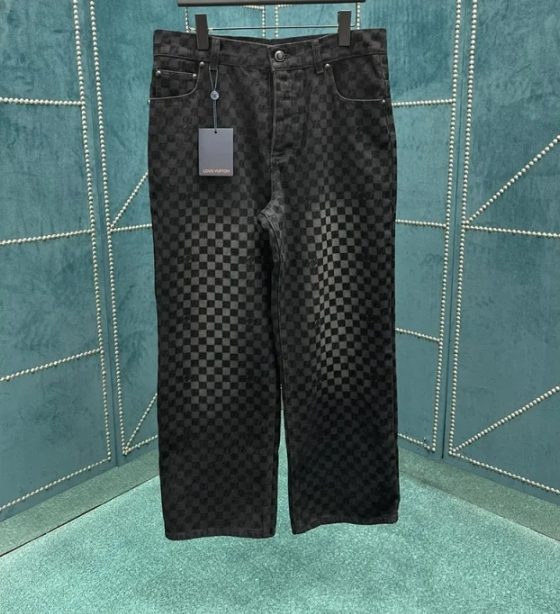 루이비통 플록 다미에 데님 트러커 팬츠