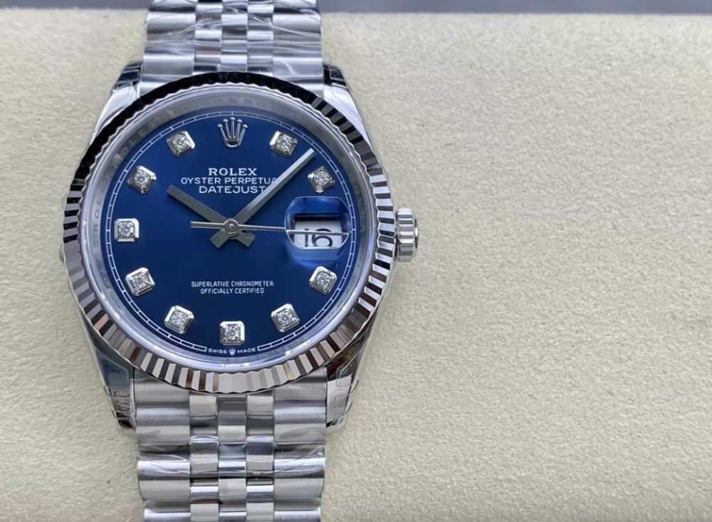 롤렉스 데이저스트 청판 다이얼 10P다이아 SS 쥬빌레 36mm V2버전 126234